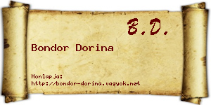 Bondor Dorina névjegykártya